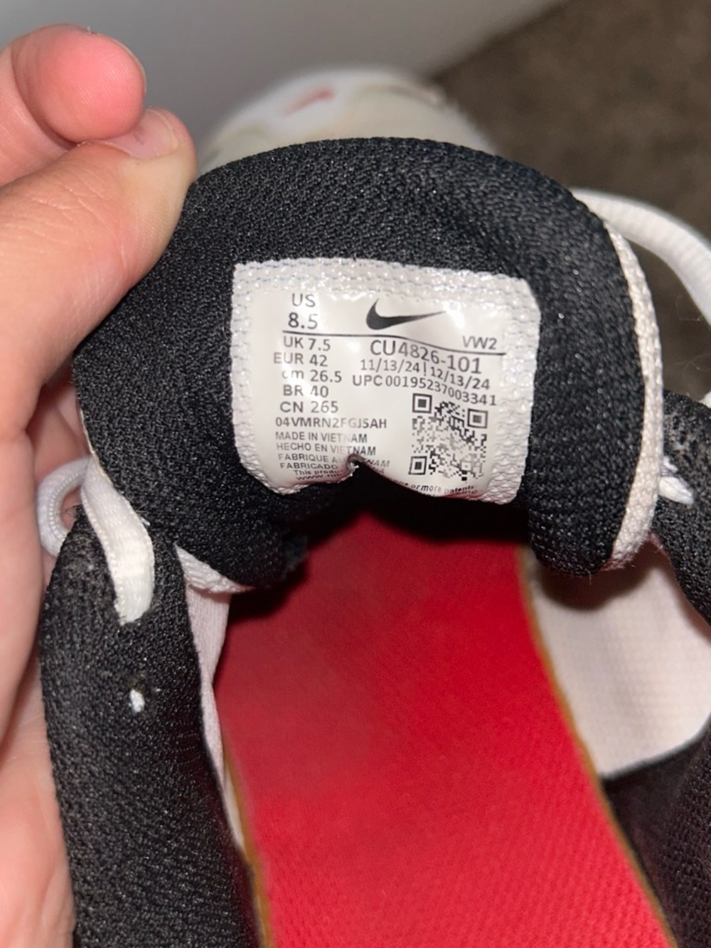 Nike Kids White, Red & Black Low-Top Sneakers - Picture 5 of 5